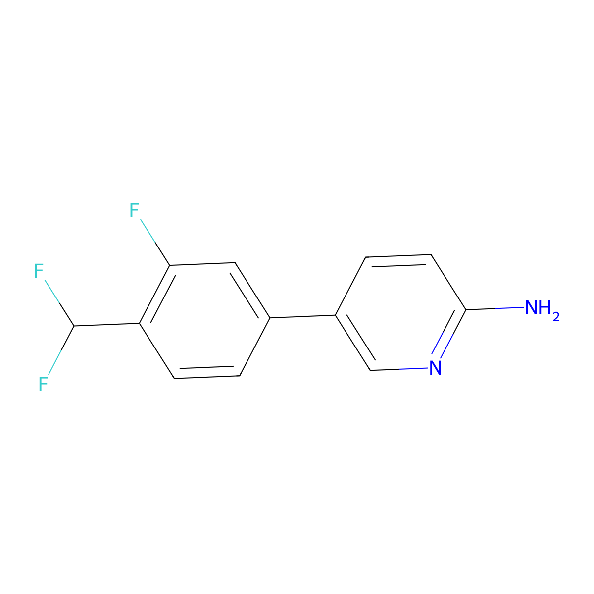 5-[4-(Difluoromethyl)-3-fluorophenyl]-2-pyridinamine molecular structure, CAS 1110656-75-1