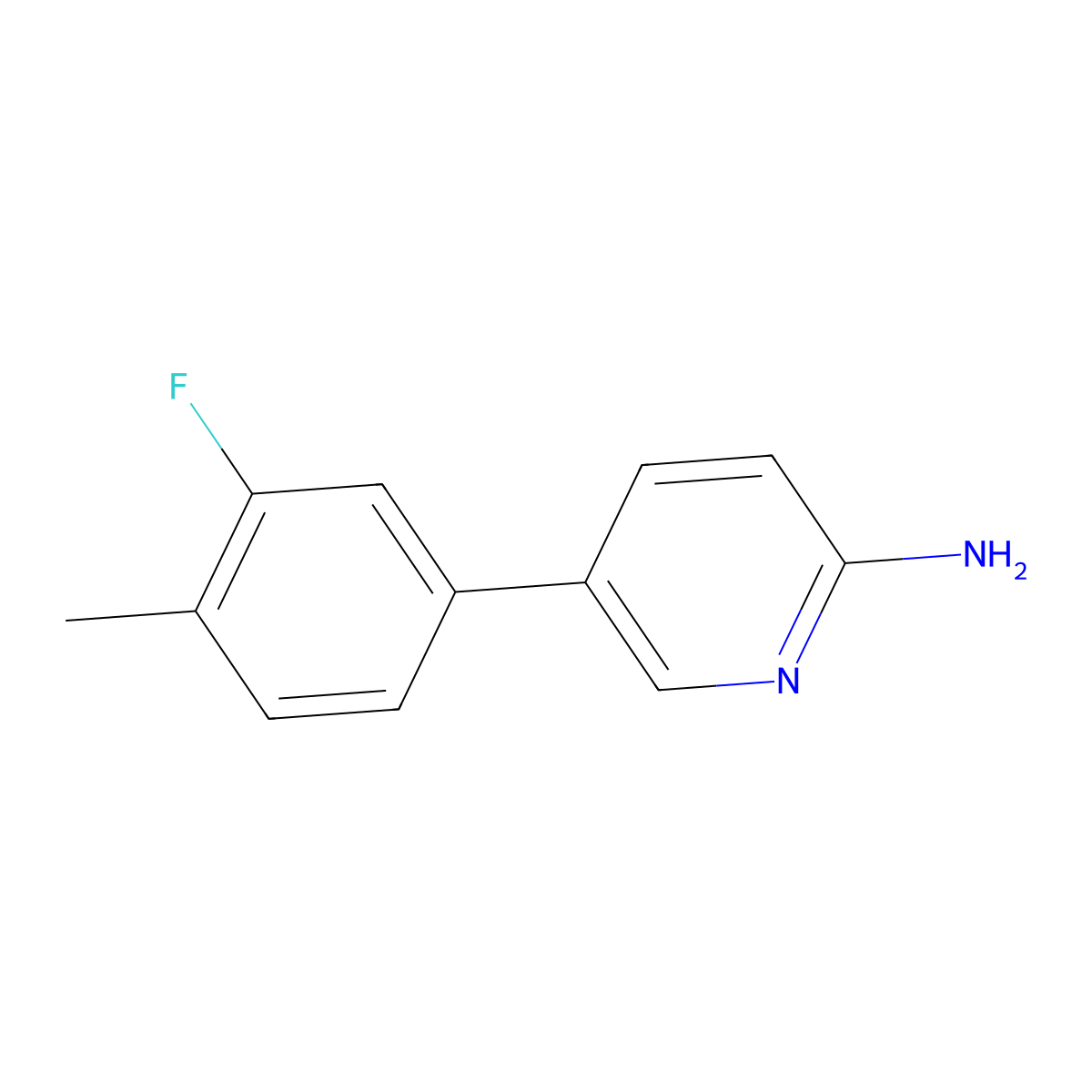 5-(3-Fluoro-4-methylphenyl)pyridin-2-amine molecular structure, CAS 1110656-80-8