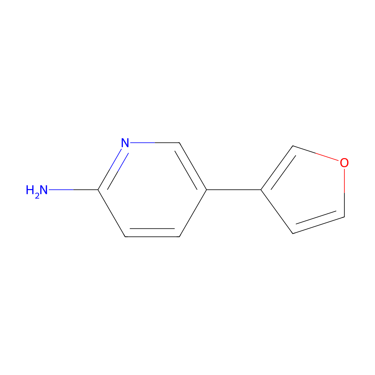 5-(Furan-3-yl)pyridin-2-amine molecular structure, CAS 1110657-42-5