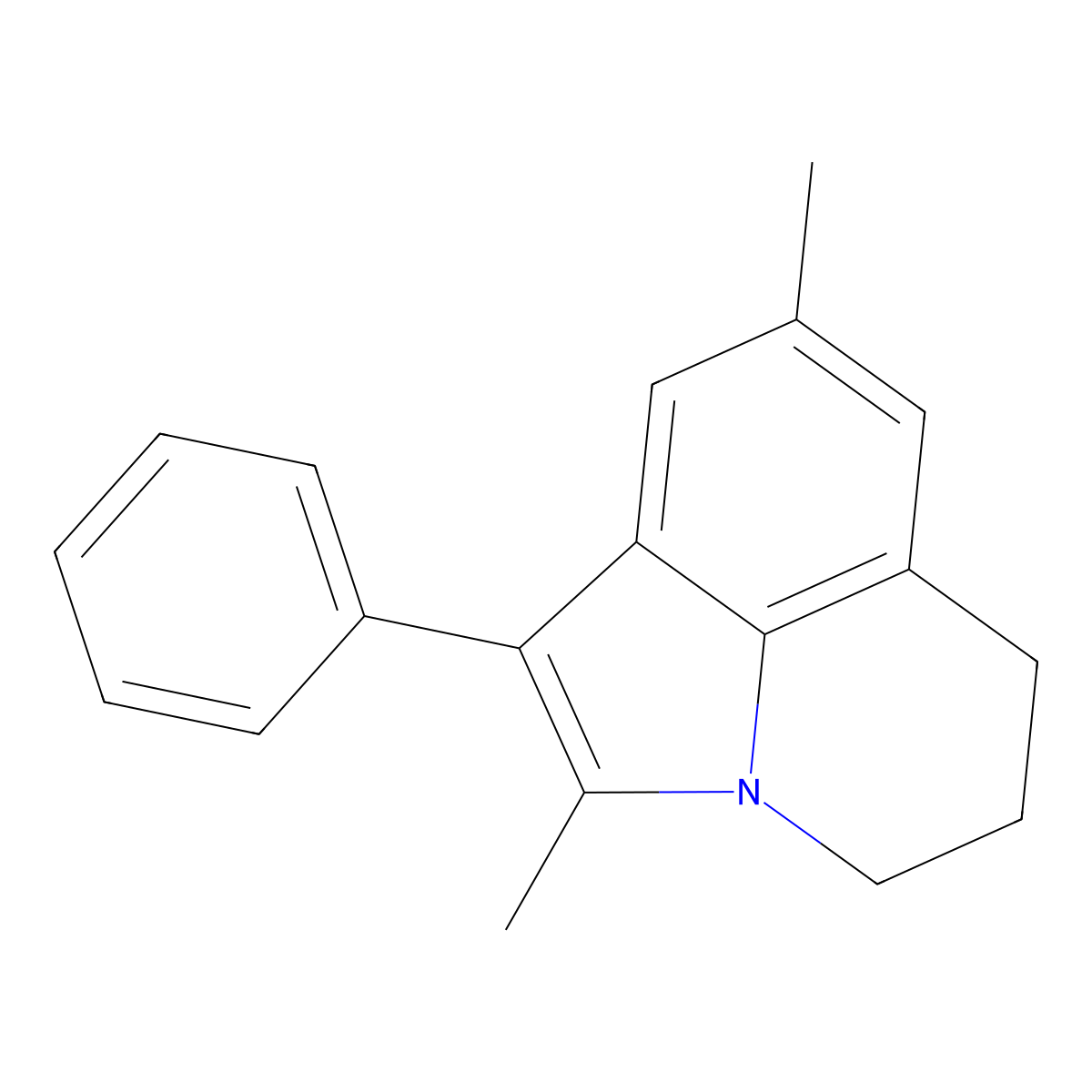 2,8-Dimethyl-1-phenyl-5,6-dihydro-4H-pyrrolo[3,2,1-ij]quinoline molecular structure, CAS 111066-23-0