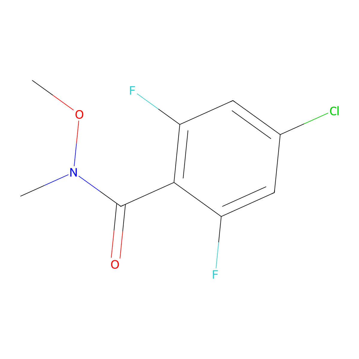 4-chloro-2,6-difluoro-N-methoxy-N-methylbenzamide molecular structure, CAS 1110663-16-5