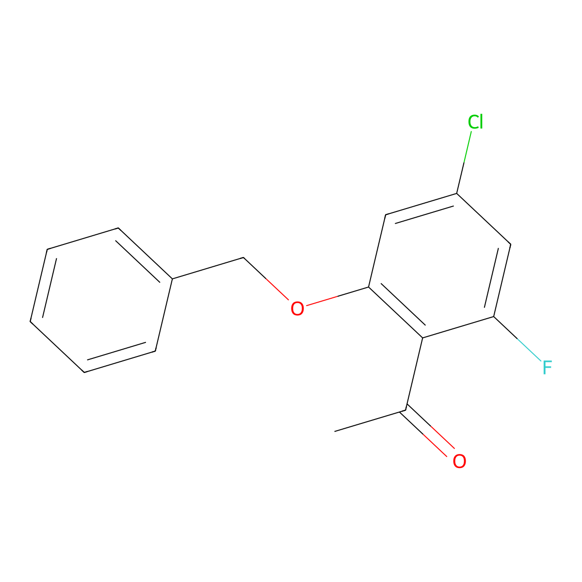 1-(2-(Benzyloxy)-4-chloro-6-fluorophenyl)ethanone molecular structure, CAS 1110663-19-8