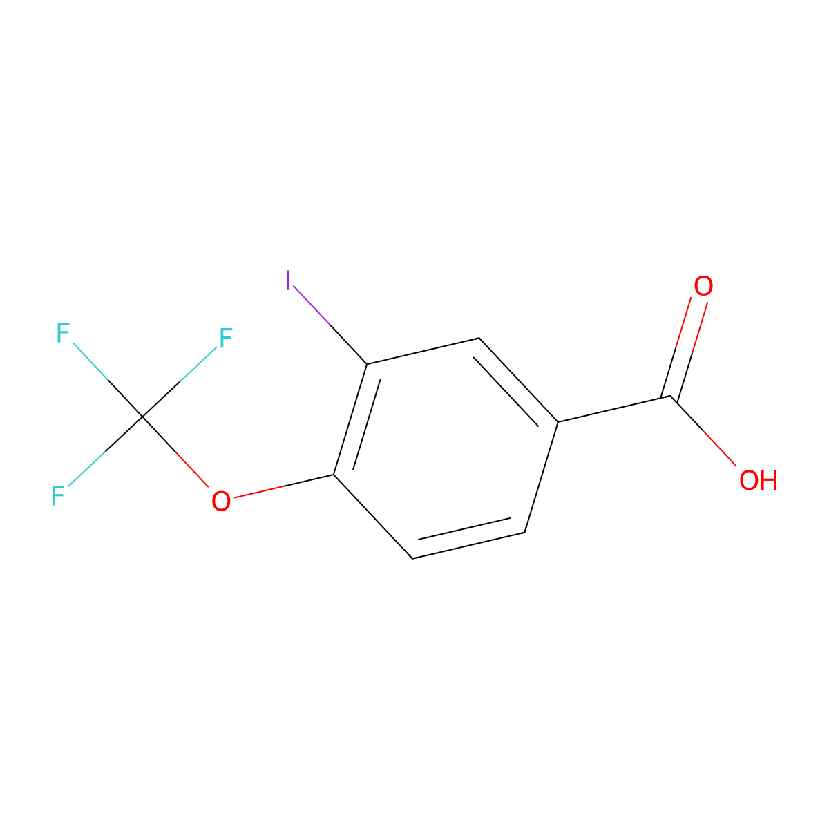 3-Iodo-4-(trifluoromethoxy)benzoic acid molecular structure, CAS 1110709-70-0
