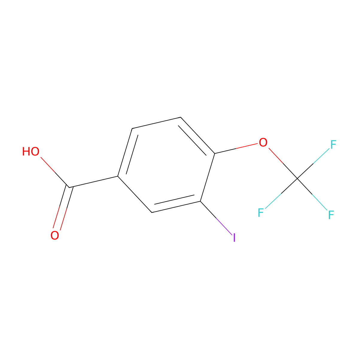 3-Iodo-4-(trifluoromethoxy)benzoic acid molecular structure, CAS 1110709-70-0