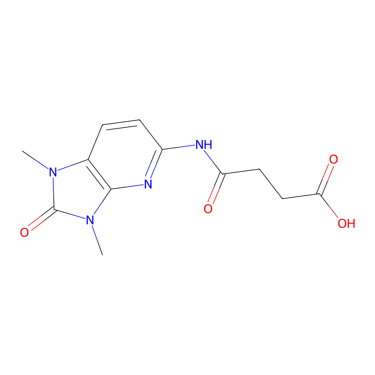 3-({1,3-dimethyl-2-oxo-1H,2H,3H-imidazo[4,5-b]pyridin-5-yl}carbamoyl)propanoic acid molecular structure, CAS 1110717-64-0