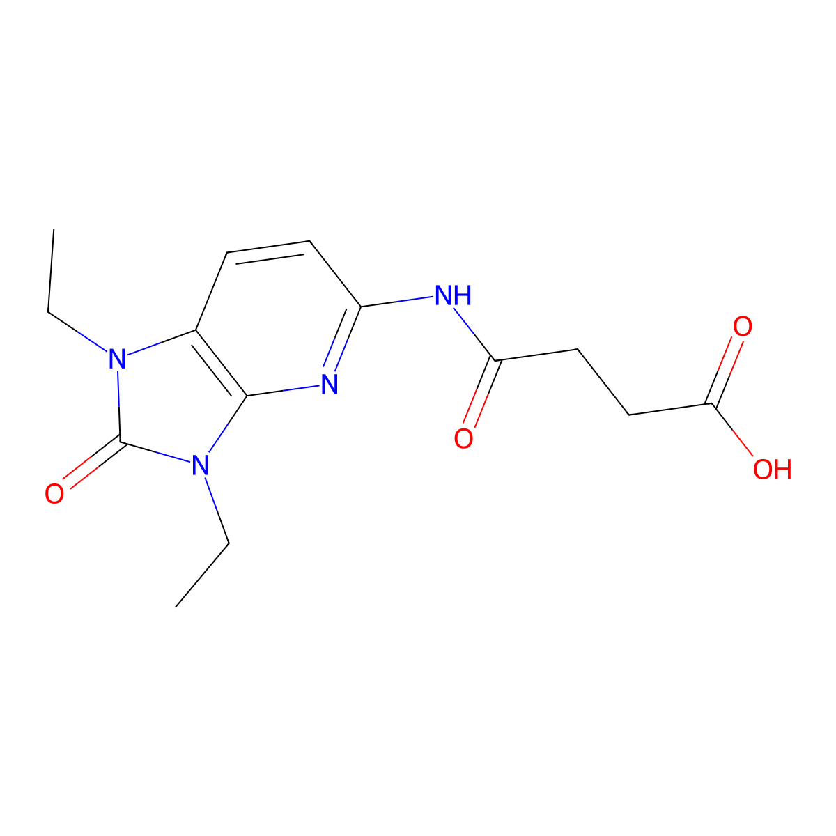 3-({1,3-diethyl-2-oxo-1H,2H,3H-imidazo[4,5-b]pyridin-5-yl}carbamoyl)propanoic acid molecular structure, CAS 1110717-65-1
