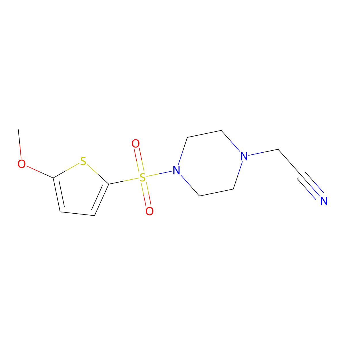 2-{4-[(5-Methoxythiophen-2-yl)sulfonyl]piperazin-1-yl}acetonitrile molecular structure, CAS 1110717-69-5