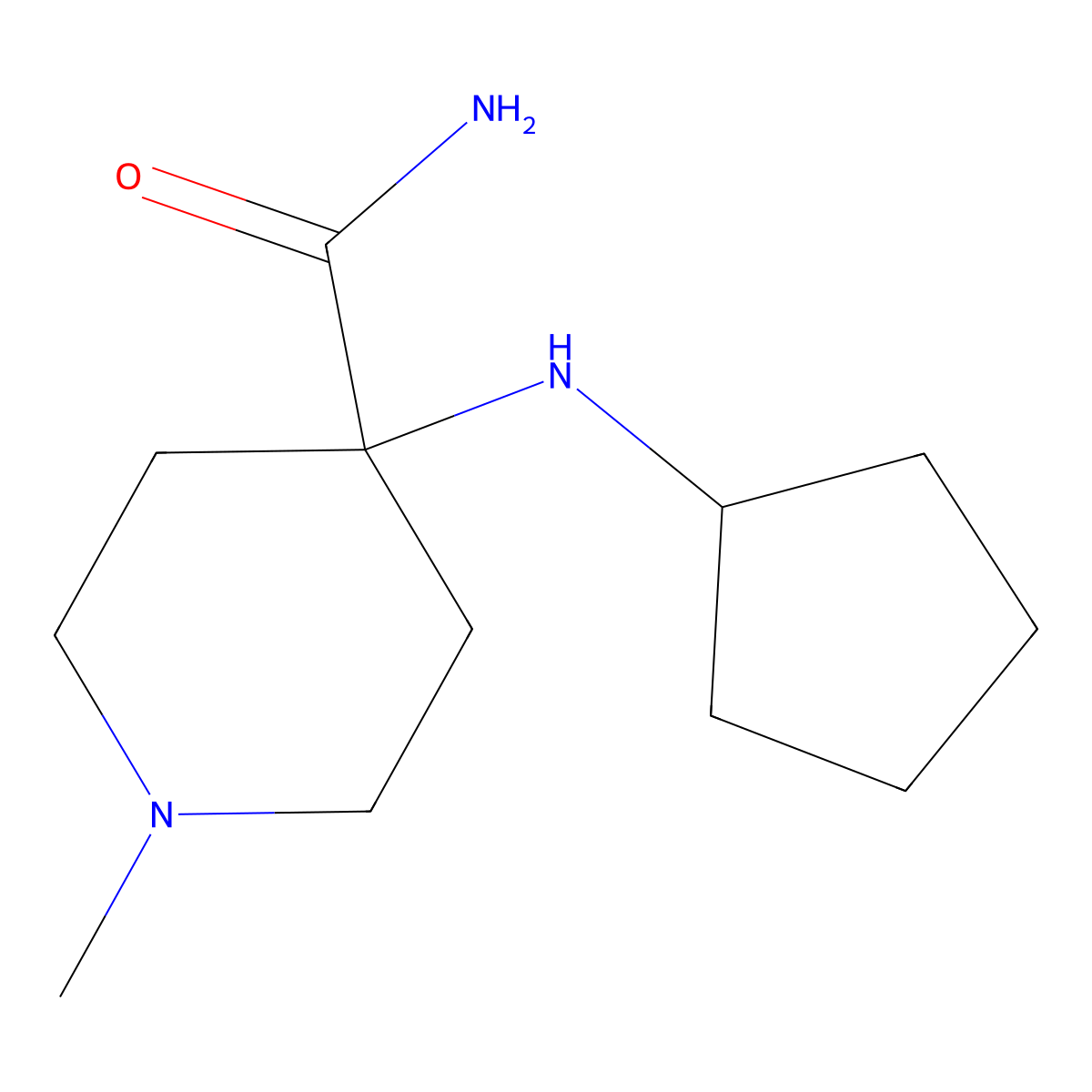 4-(Cyclopentylamino)-1-methylpiperidine-4-carboxamide molecular structure, CAS 1110717-78-6