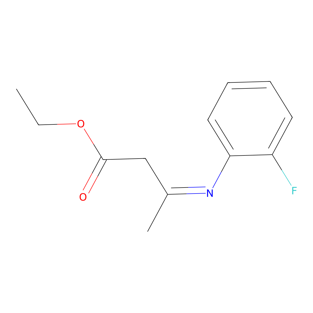 Ethyl 3-[(2-fluorophenyl)imino]butanoate molecular structure, CAS 1110717-82-2