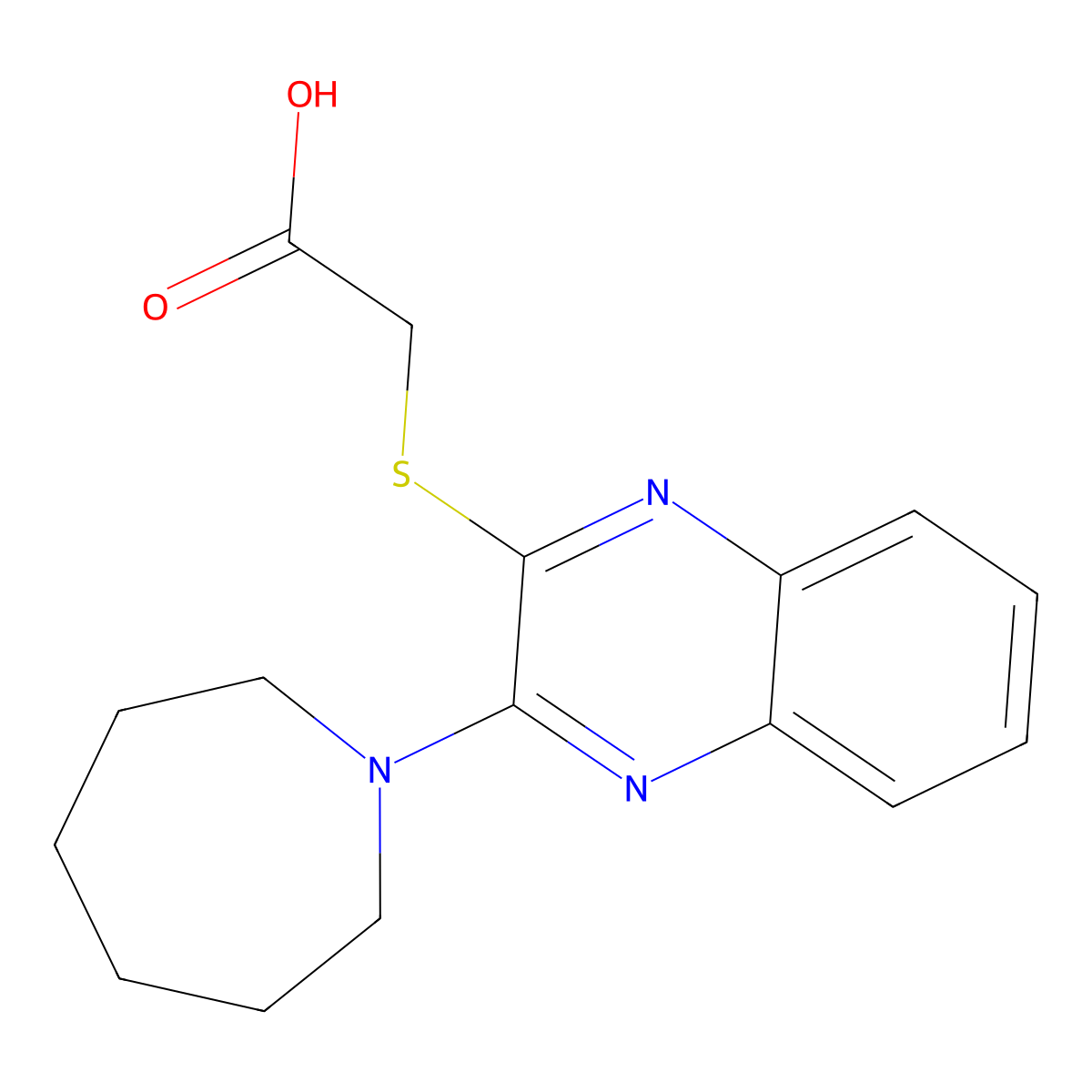 2-{[3-(Azepan-1-yl)quinoxalin-2-yl]sulfanyl}acetic acid molecular structure, CAS 1110717-83-3