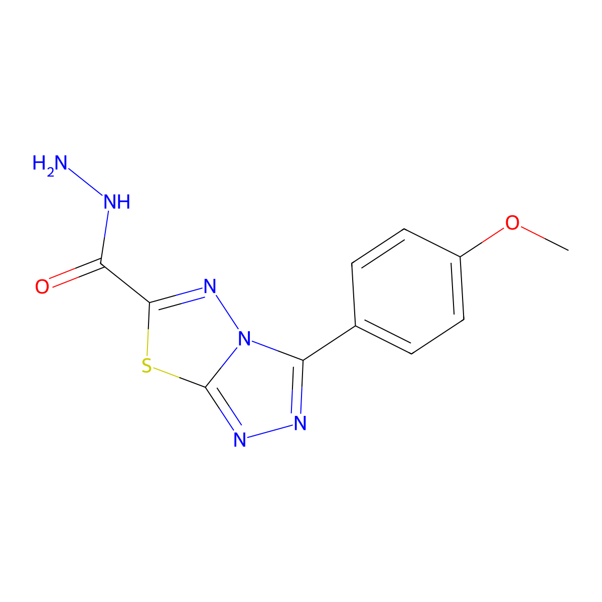 3-(4-Methoxyphenyl)-[1,2,4]triazolo[3,4-b][1,3,4]thiadiazole-6-carbohydrazide molecular structure, CAS 1110717-85-5