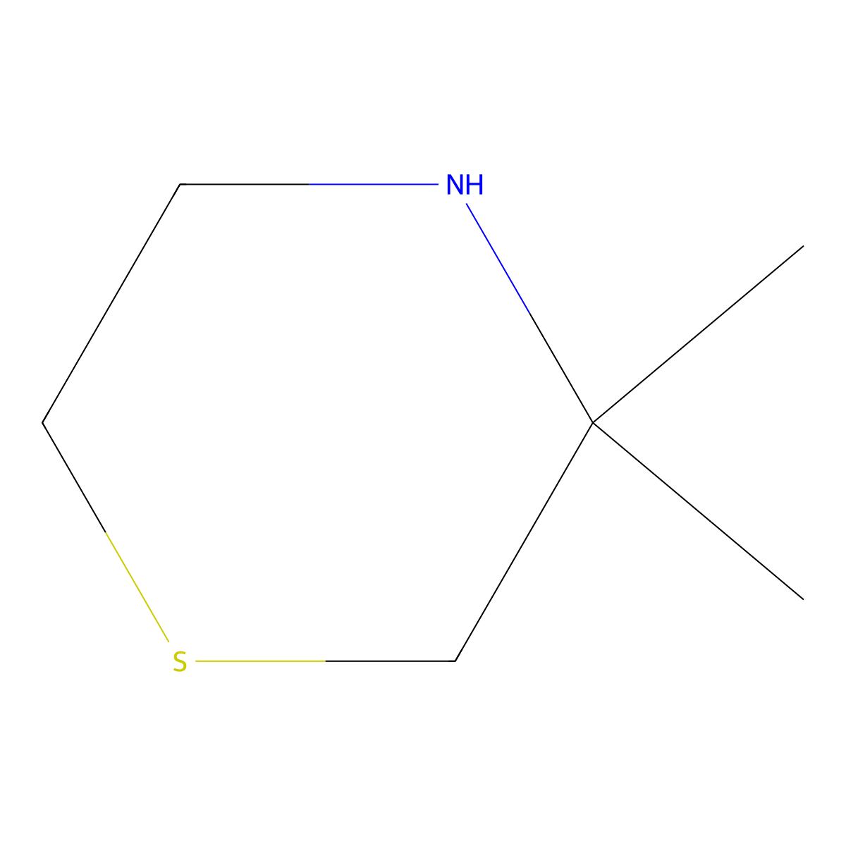 3,3-Dimethylthiomorpholine molecular structure, CAS 111072-94-7