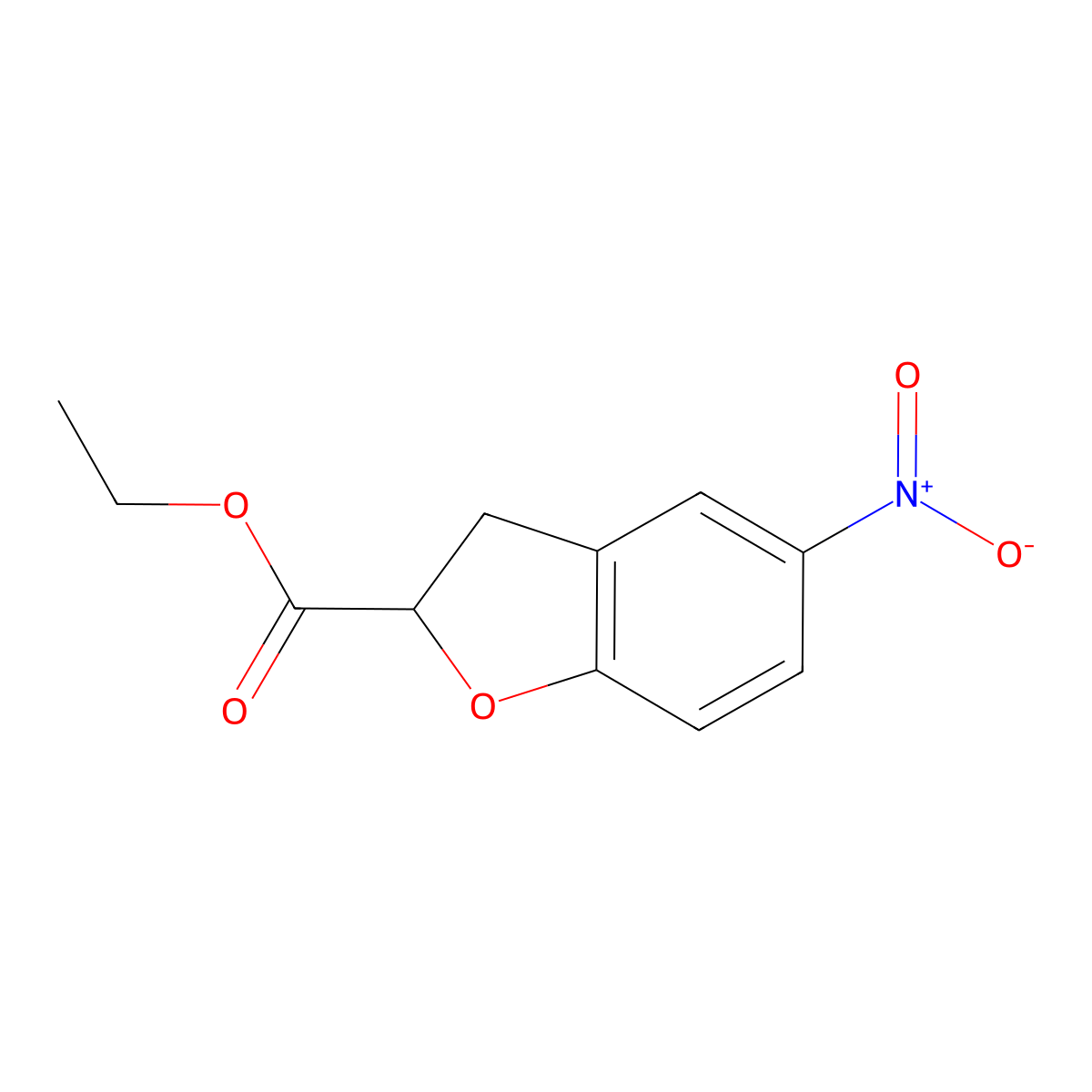 Ethyl 5-nitro-2,3-dihydrobenzofuran-2-carboxylate molecular structure, CAS 1110727-49-5