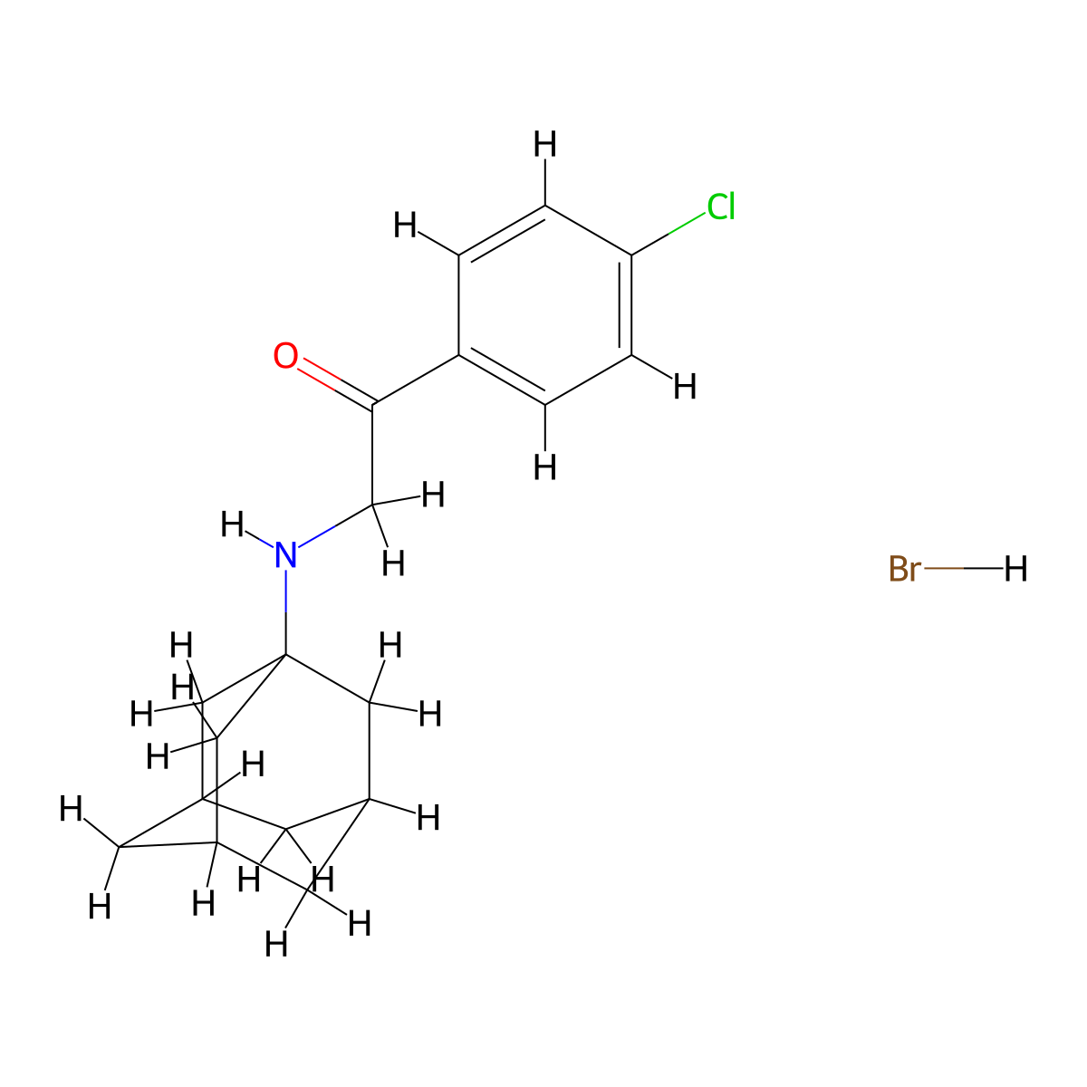 2-(1-Adamantylamino)-1-(4-chlorophenyl)ethanone hydrobromide molecular structure, CAS 111074-17-0