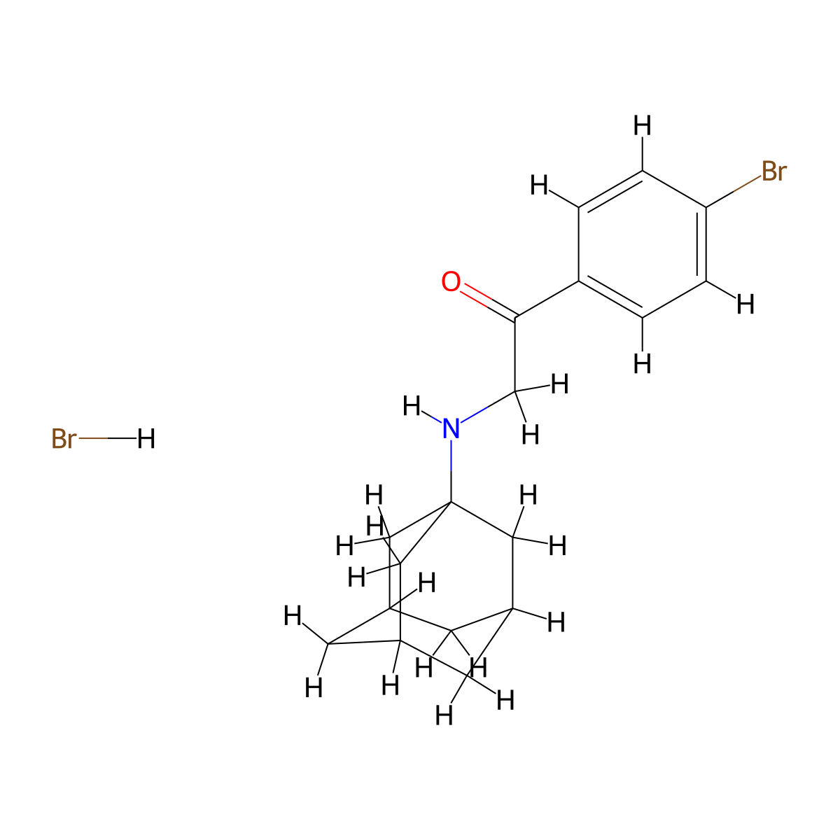 2-(1-Adamantylamino)-1-(4-bromophenyl)ethanone;hydrobromide molecular structure, CAS 111074-18-1