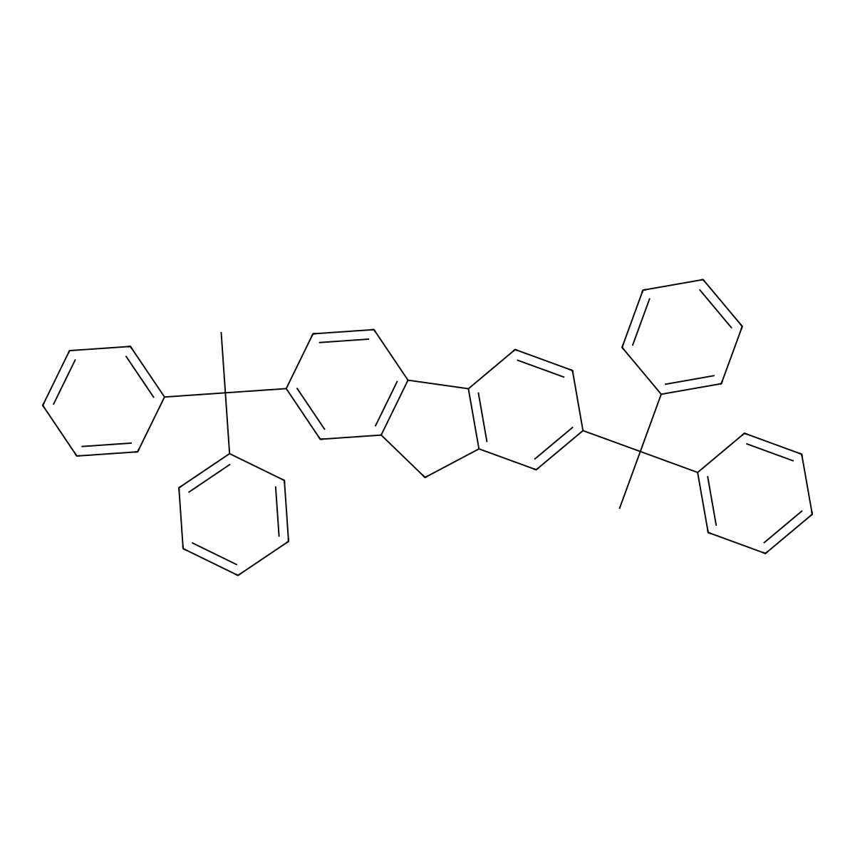 2,7-Bis(1,1-diphenylethyl)-9H-fluorene molecular structure, CAS 1110752-38-9