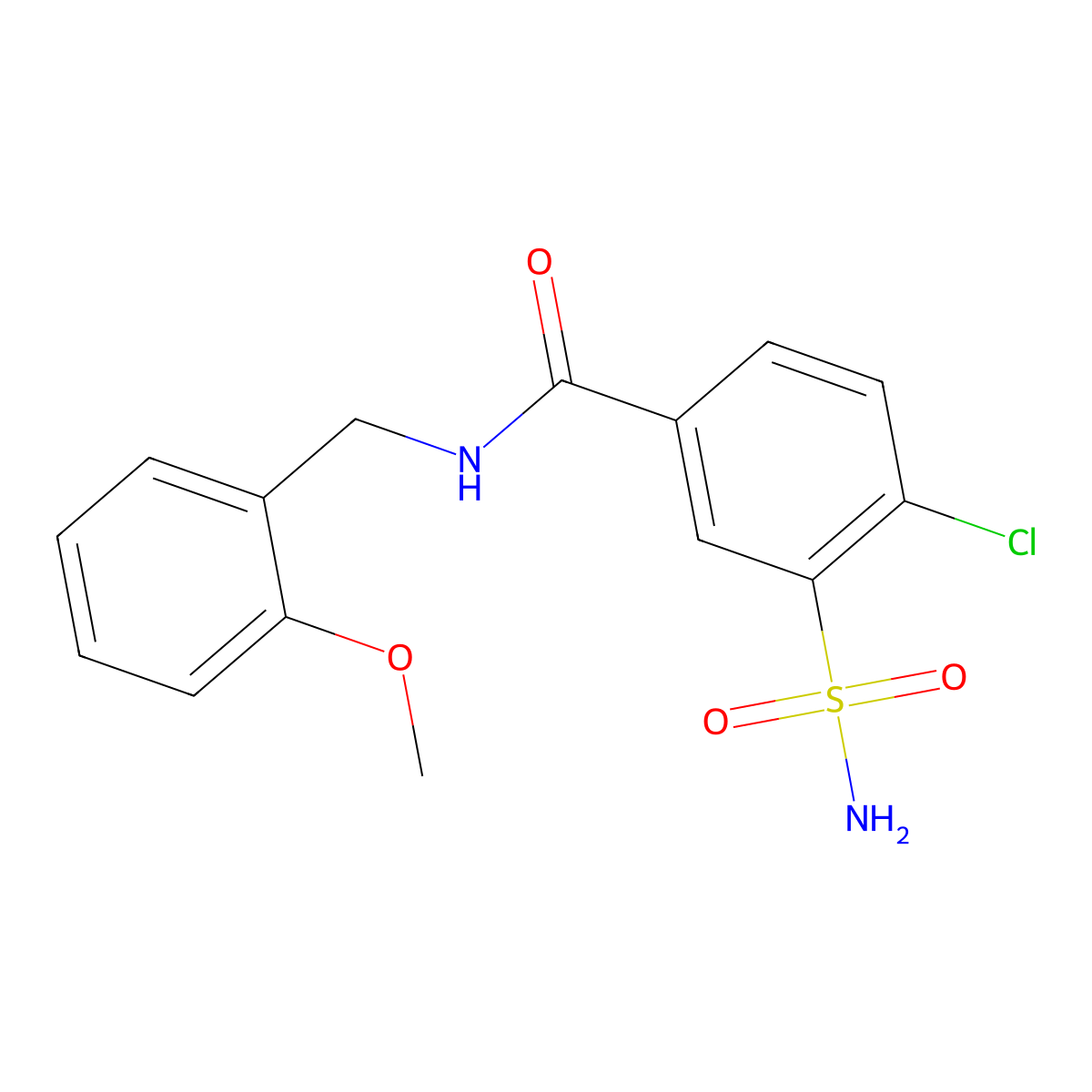 4-chloro-N-[(2-methoxyphenyl)methyl]-3-sulfamoylbenzamide molecular structure, CAS 1110762-81-6