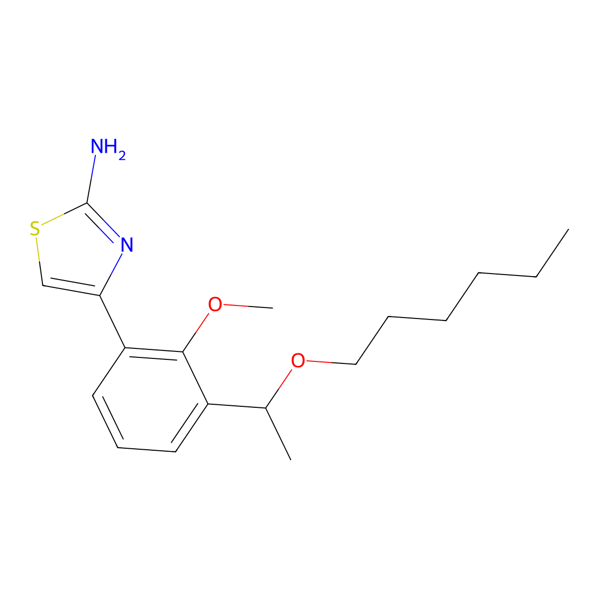 (S)-4-(3-(1-(Hexyloxy)ethyl)-2-methoxyphenyl)thiazol-2-amine molecular structure, CAS 1110767-98-0