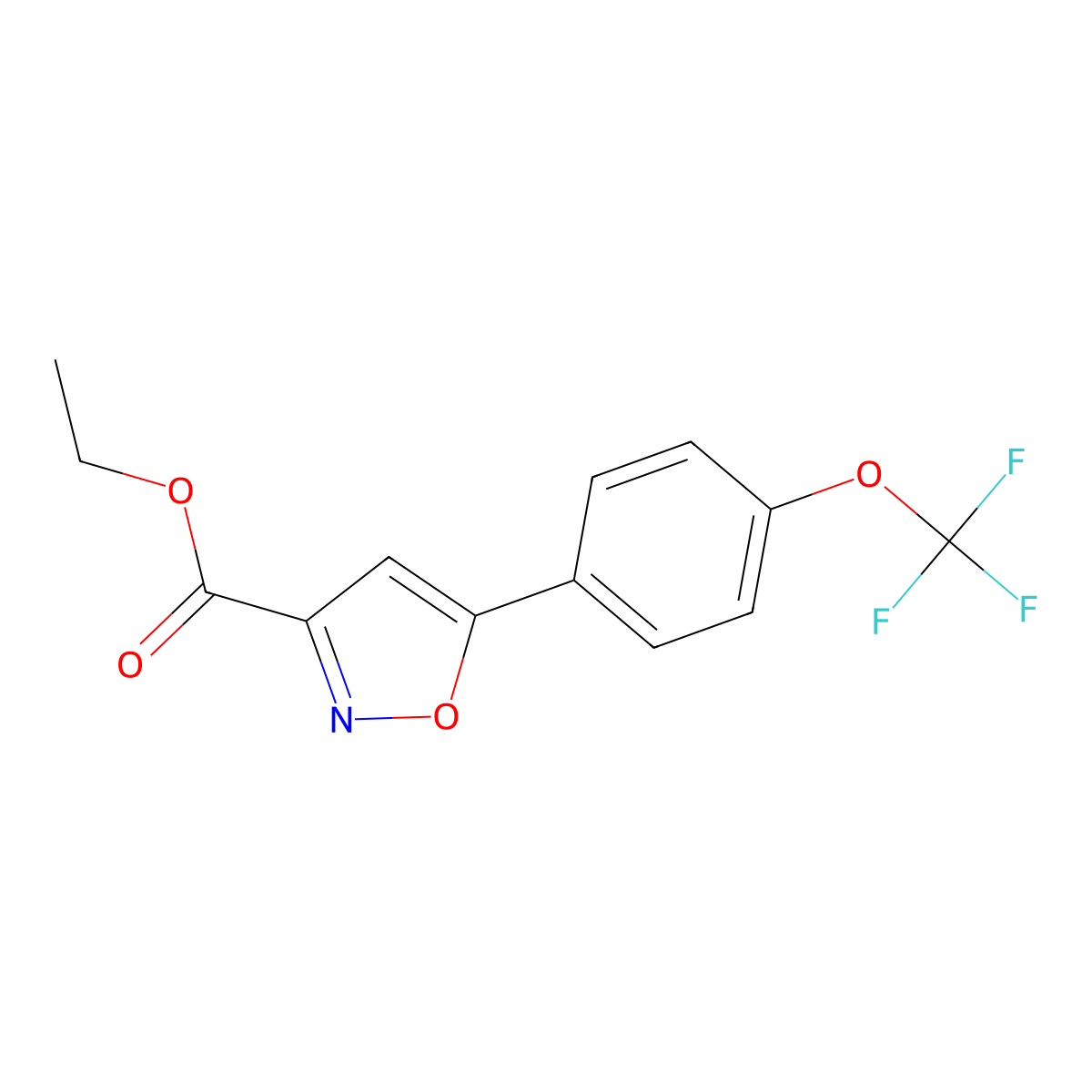 Ethyl 5-[4-(trifluoromethoxy)phenyl]isoxazole-3-carboxylate molecular structure, CAS 1110771-70-4