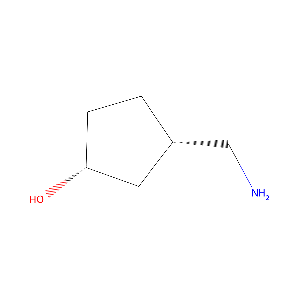 (1R,3S)-3-(aminomethyl)cyclopentan-1-ol molecular structure, CAS 1110772-09-2