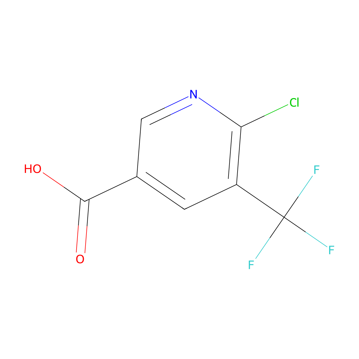 6-Chloro-5-(trifluoromethyl)pyridine-3-carboxylic acid molecular structure, CAS 1110782-41-6