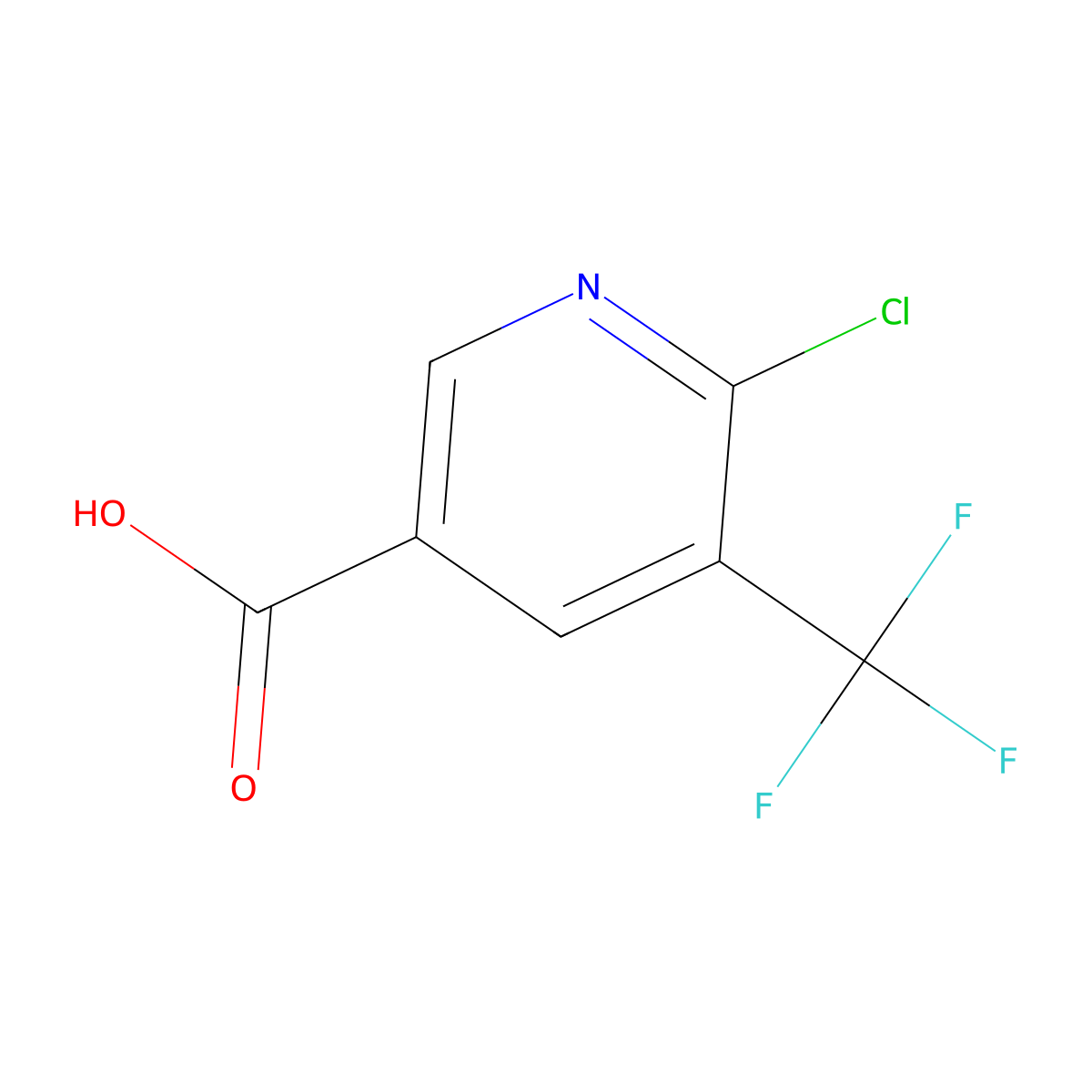 6-Chloro-5-(trifluoromethyl)pyridine-3-carboxylic acid molecular structure, CAS 1110782-41-6