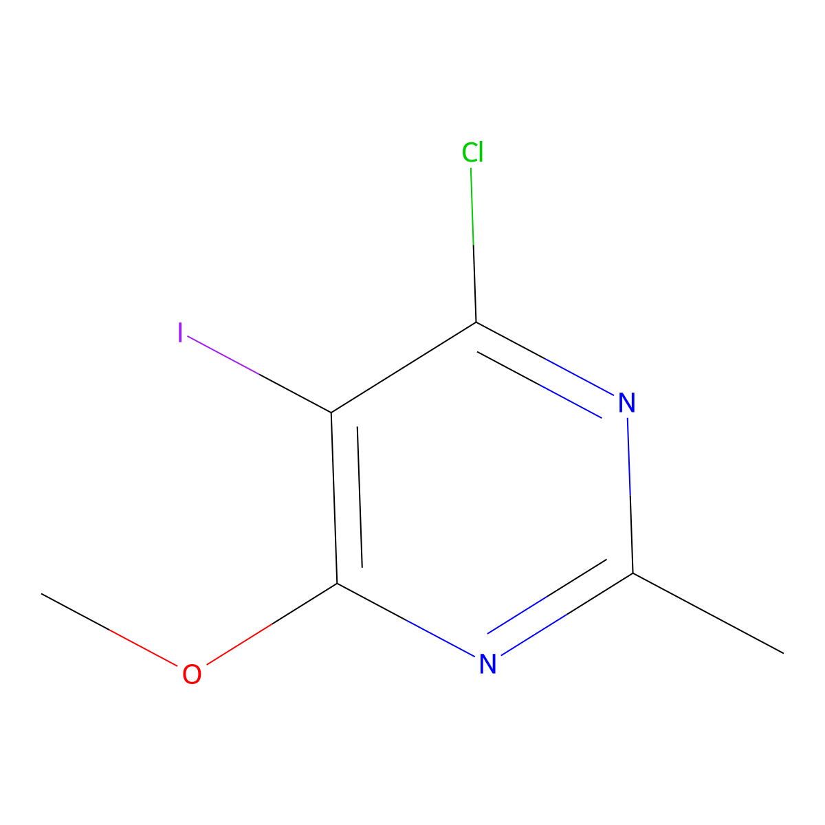 4-Chloro-5-iodo-6-methoxy-2-methylpyrimidine molecular structure, CAS 111079-20-0