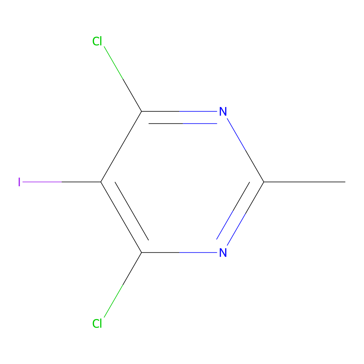 4,6-Dichloro-5-iodo-2-methylpyrimidine molecular structure, CAS 111079-21-1