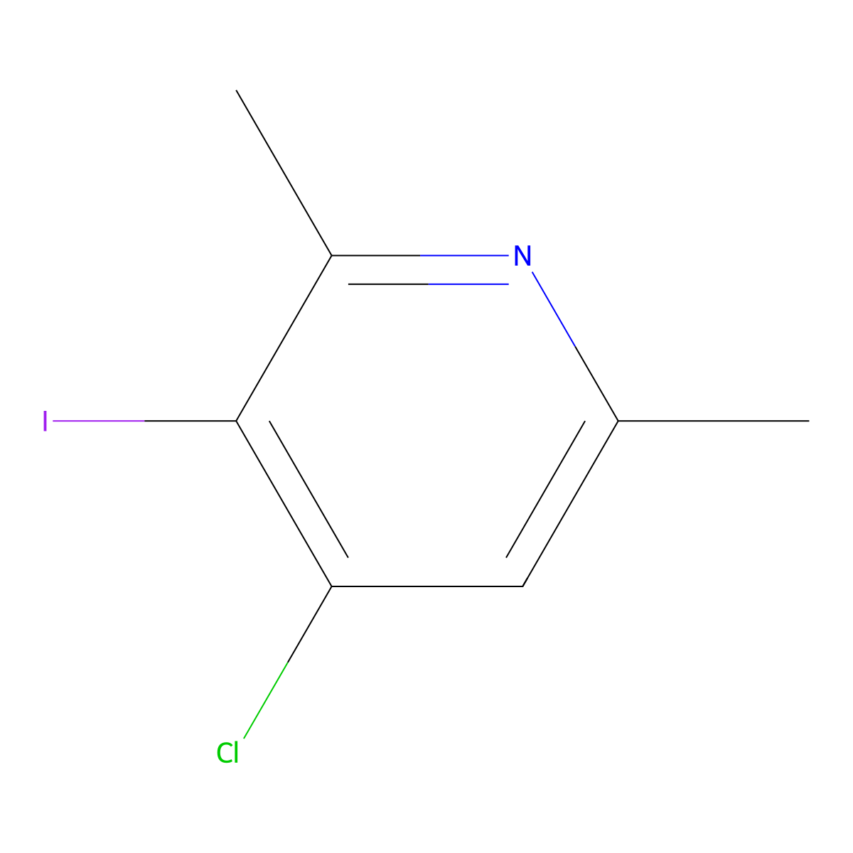 4-Chloro-3-iodo-2,6-dimethylpyridine molecular structure, CAS 111079-36-8