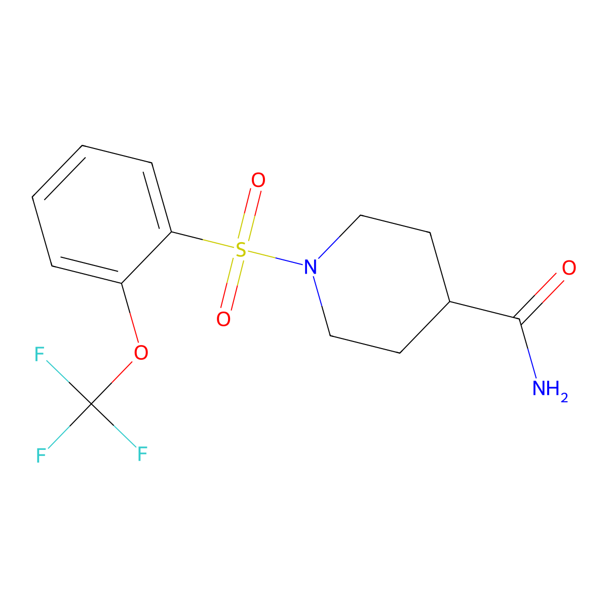 1-[2-(Trifluoromethoxy)benzenesulfonyl]piperidine-4-carboxamide molecular structure, CAS 1110815-10-5