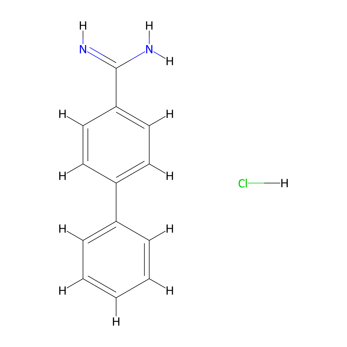 4-Phenylbenzene-1-carboximidamide hydrochloride molecular structure, CAS 111082-23-6