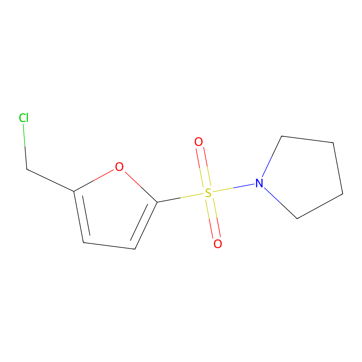 1-{[5-(Chloromethyl)furan-2-yl]sulfonyl}pyrrolidine molecular structure, CAS 1110820-18-2