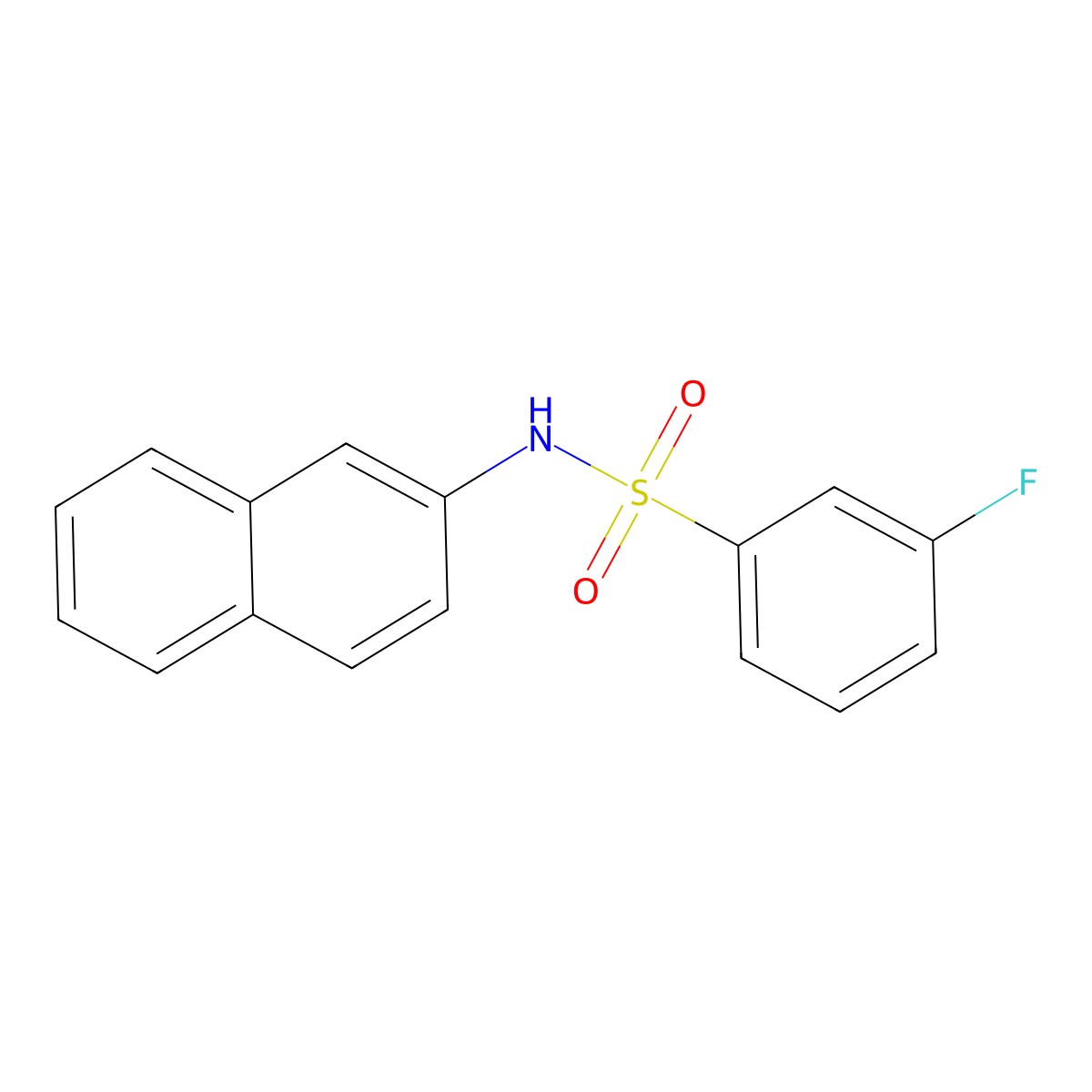 3-fluoro-N-naphthalen-2-ylbenzenesulfonamide molecular structure, CAS 1110830-95-9