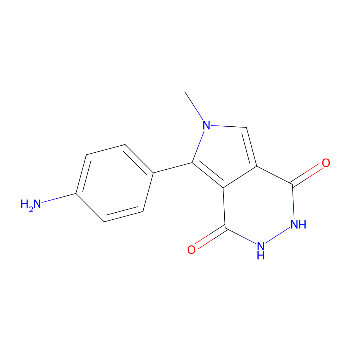 5-(4-aminophenyl)-6-methyl-1H,2H,3H,4H,6H-pyrrolo[3,4-d]pyridazine-1,4-dione molecular structure, CAS 1110866-04-0