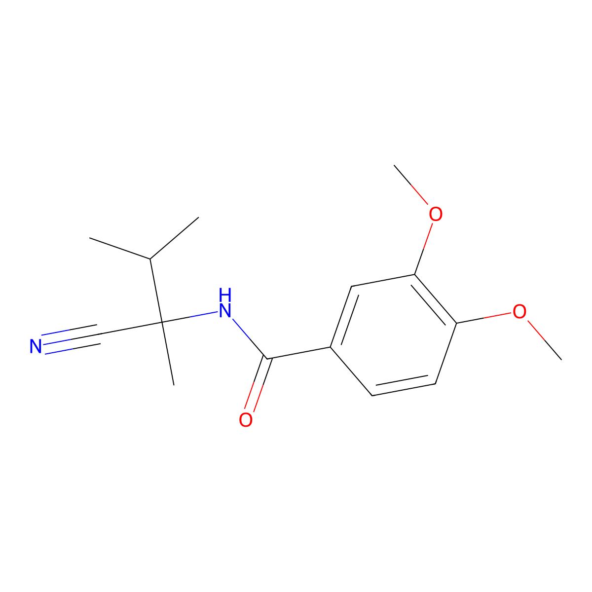 N-(1-cyano-1,2-dimethylpropyl)-3,4-dimethoxybenzamide molecular structure, CAS 1110875-60-9