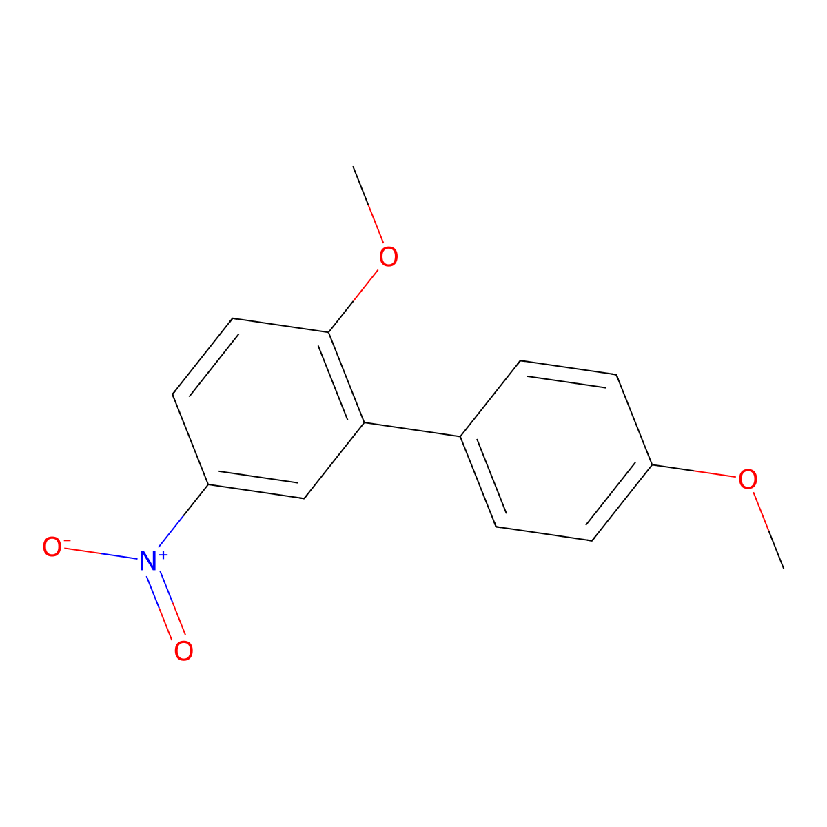 2,4'-Dimethoxy-5-nitro-1,1'-biphenyl molecular structure, CAS 111088-09-6