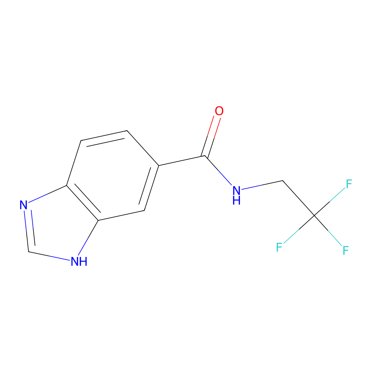 N-(2,2,2-trifluoroethyl)-1H-1,3-benzodiazole-5-carboxamide molecular structure, CAS 1110885-03-4
