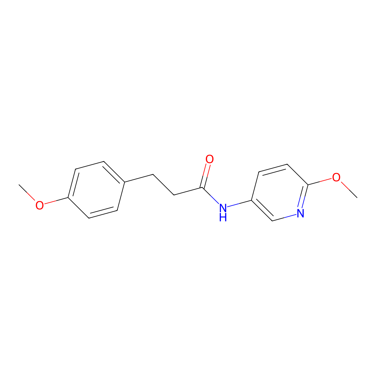 3-(4-methoxyphenyl)-N-(6-methoxypyridin-3-yl)propanamide molecular structure, CAS 1110897-15-8