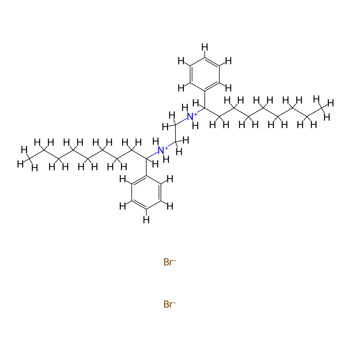Ethylenediamine, N,N'-bis(1-phenylnonyl)-, dihydrobromide molecular structure, CAS 11109-79-8