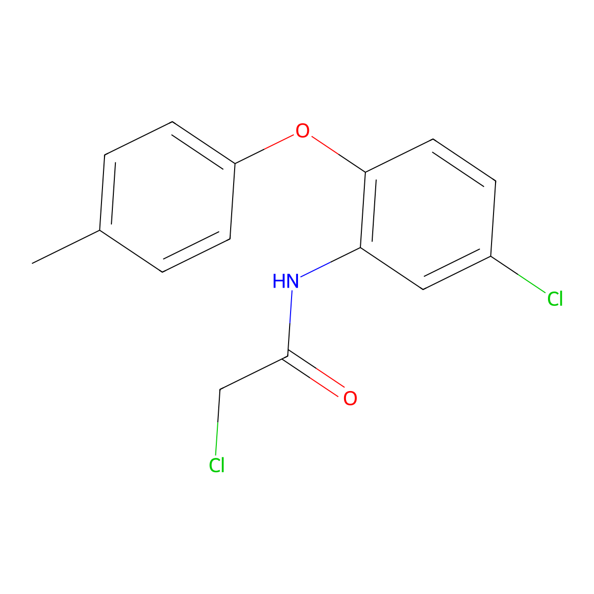 2-chloro-N-(5-chloro-2-(4-methylphenoxy)phenyl)acetamide molecular structure, CAS 1110909-11-9