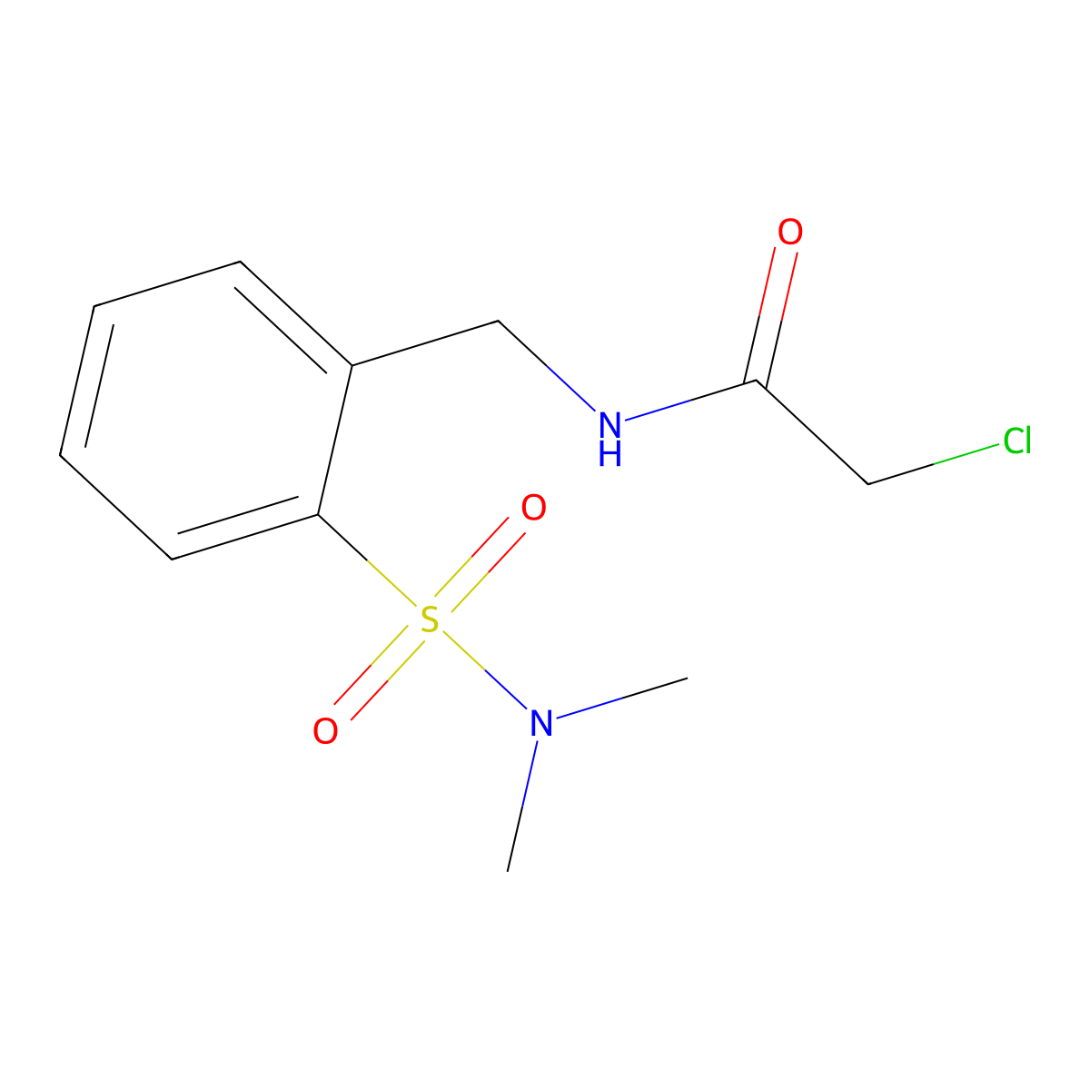 2-chloro-N-{[2-(dimethylsulfamoyl)phenyl]methyl}acetamide molecular structure, CAS 1110909-17-5