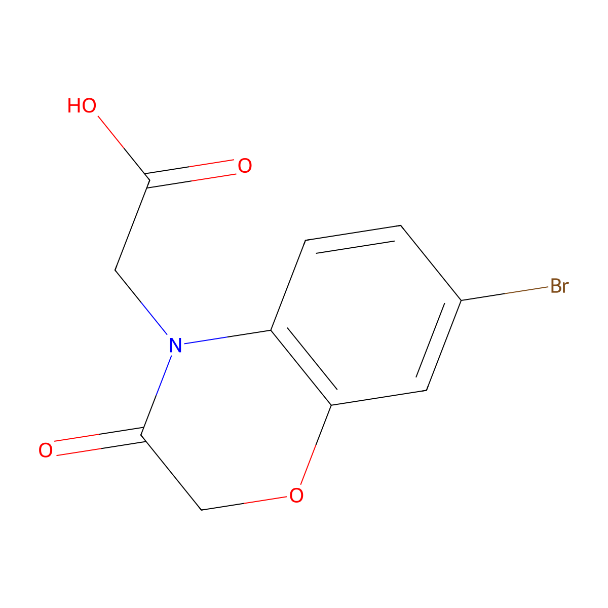 2-(7-bromo-3-oxo-3,4-dihydro-2H-1,4-benzoxazin-4-yl)acetic acid molecular structure, CAS 1110927-80-4