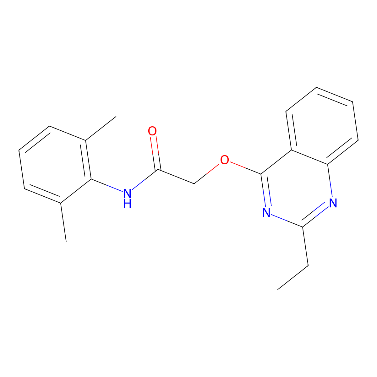 N-(2,6-dimethylphenyl)-2-[(2-ethylquinazolin-4-yl)oxy]acetamide molecular structure, CAS 1110962-04-3