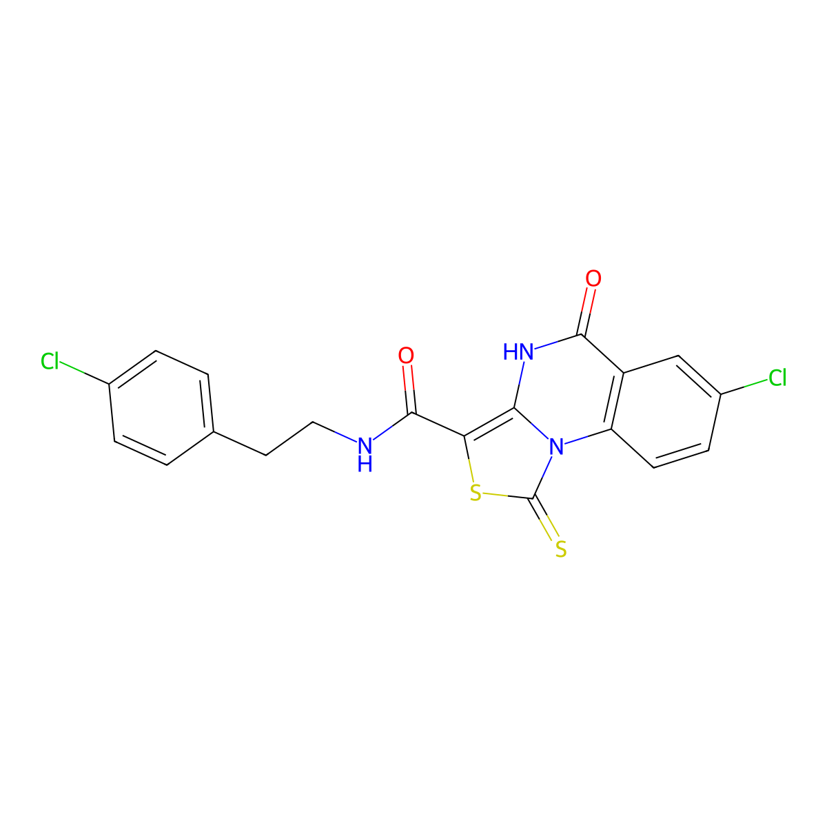 7-chloro-N-(4-chlorophenethyl)-5-oxo-1-thioxo-4,5-dihydro-1H-thiazolo[3,4-a]quinazoline-3-carboxamide molecular structure, CAS 1110969-92-0