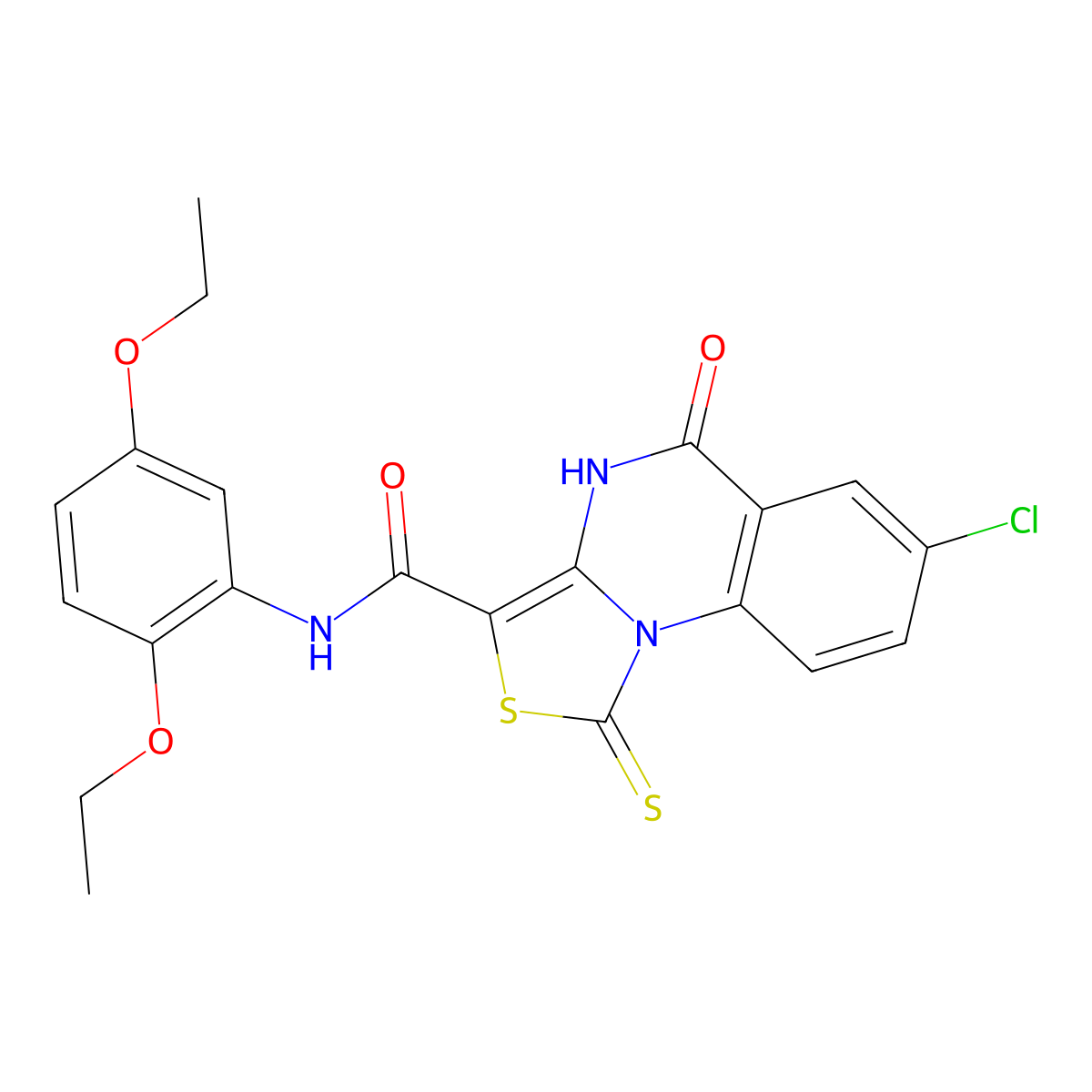 7-chloro-N-(2,5-diethoxyphenyl)-5-oxo-1-thioxo-4,5-dihydro-1H-thiazolo[3,4-a]quinazoline-3-carboxamide molecular structure, CAS 1110969-97-5