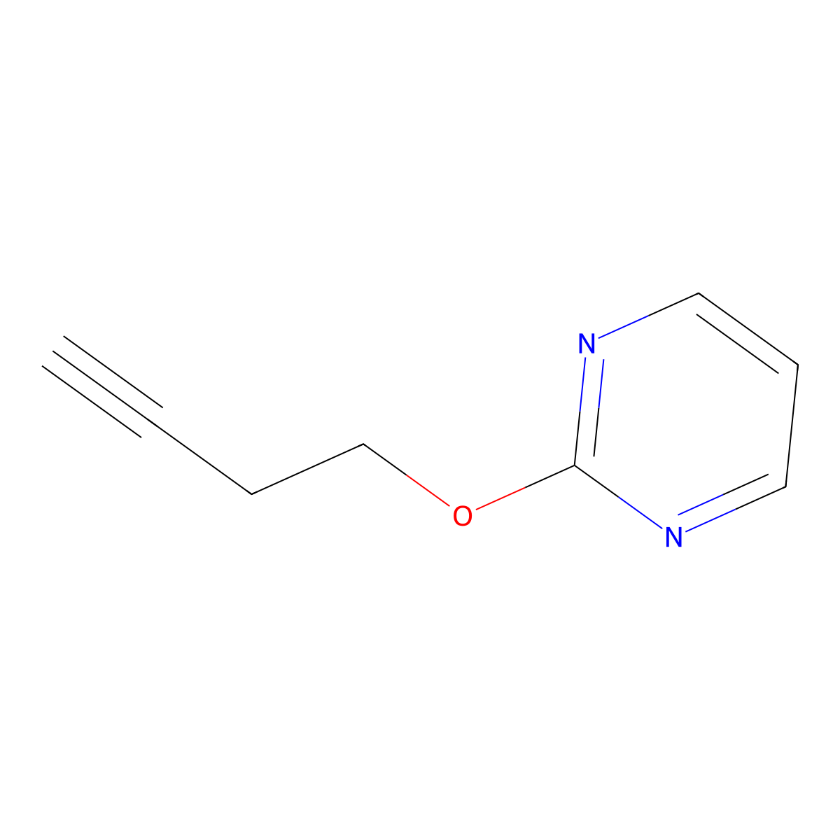 2-(But-3-yn-1-yloxy)pyrimidine molecular structure, CAS 111097-47-3