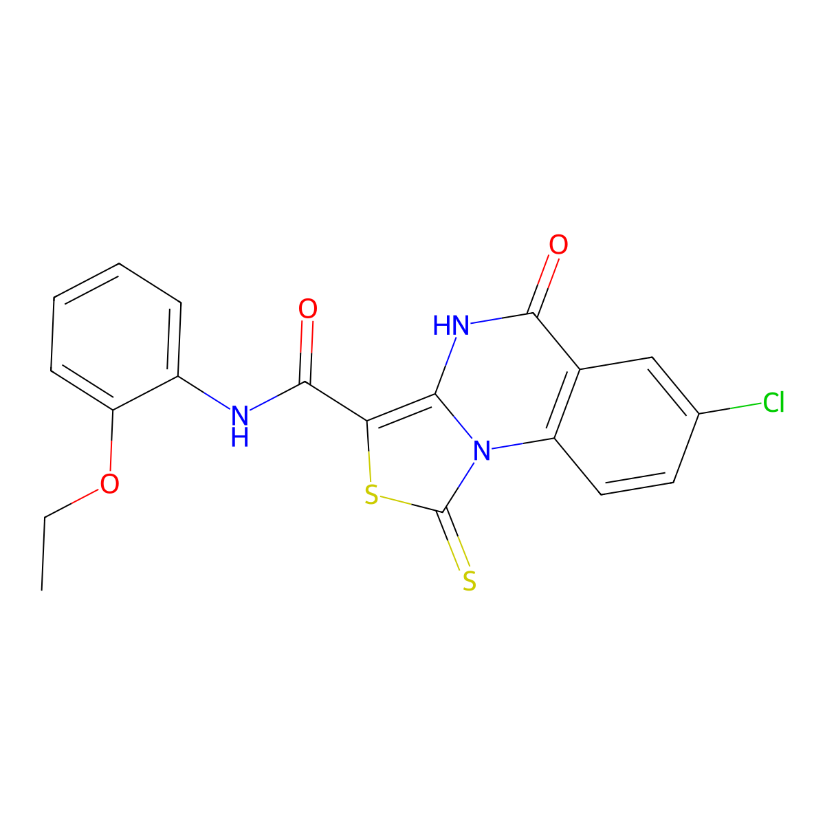 7-chloro-N-(2-ethoxyphenyl)-5-oxo-1-thioxo-4,5-dihydro-1H-thiazolo[3,4-a]quinazoline-3-carboxamide molecular structure, CAS 1110970-01-8