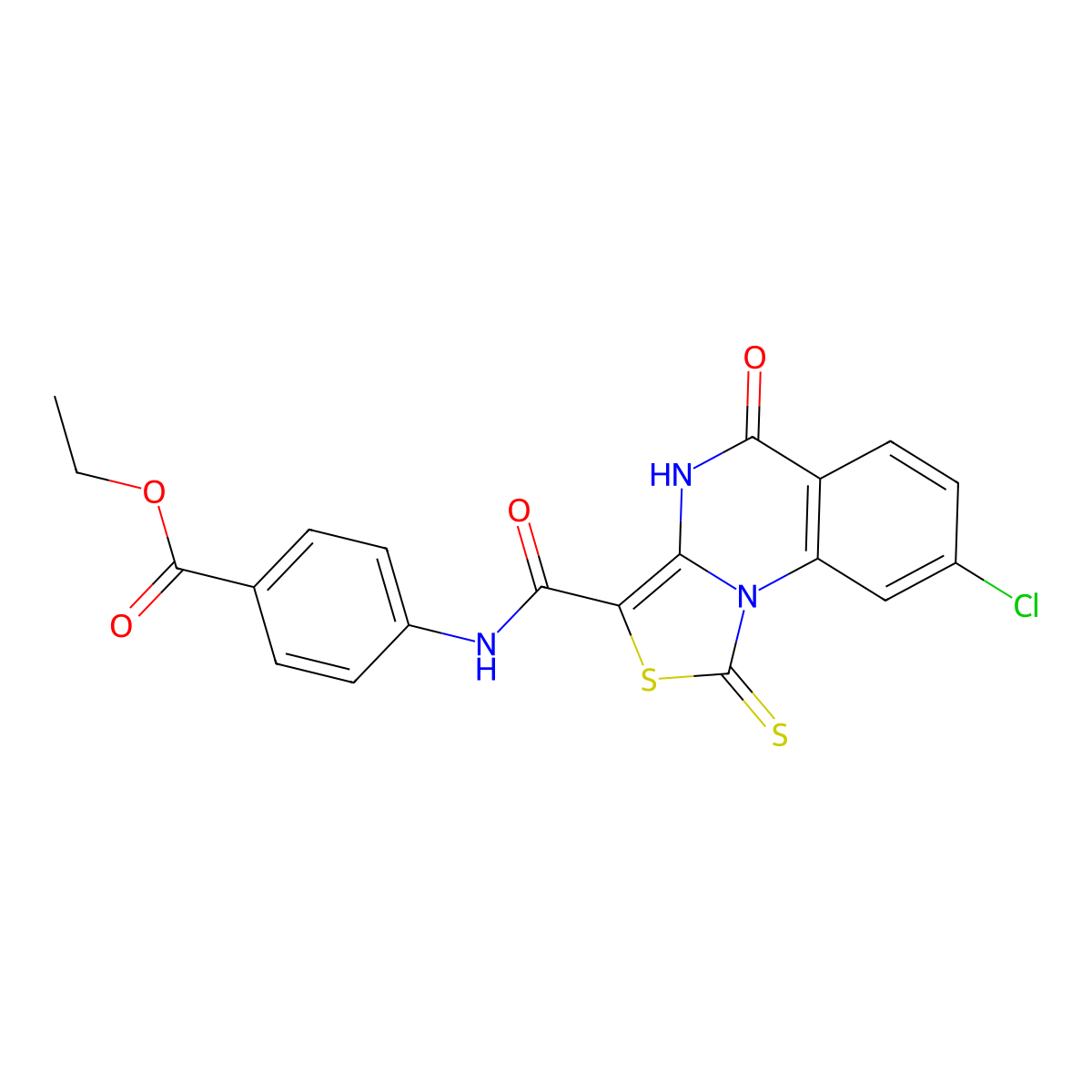 ethyl 4-(8-chloro-5-oxo-1-thioxo-4,5-dihydro-1H-thiazolo[3,4-a]quinazoline-3-carboxamido)benzoate molecular structure, CAS 1110970-05-2