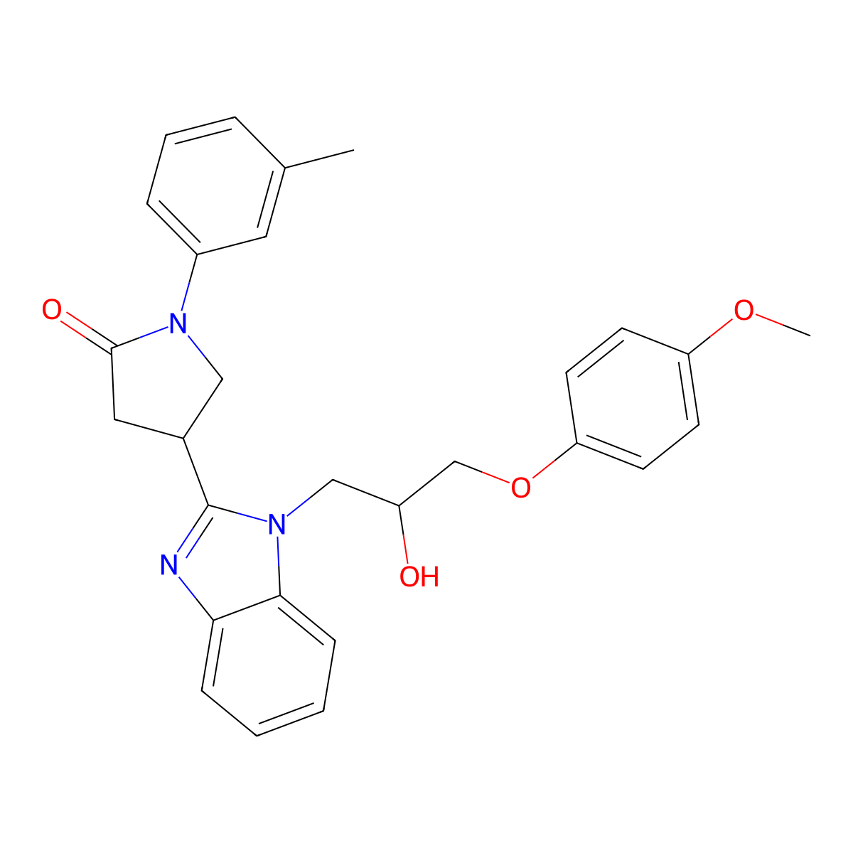 4-(1-(2-hydroxy-3-(4-methoxyphenoxy)propyl)-1H-benzo[d]imidazol-2-yl)-1-(m-tolyl)pyrrolidin-2-one molecular structure, CAS 1110972-43-4