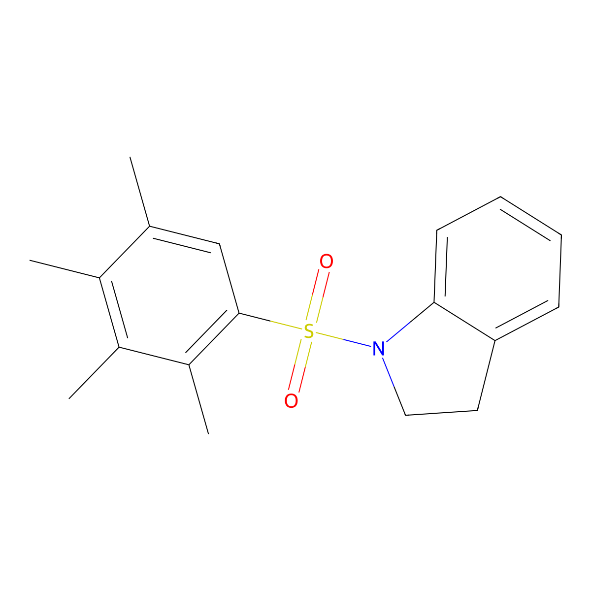 [(2,3,4,5-Tetramethylphenyl)sulfonyl]indoline molecular structure, CAS 1110975-55-7